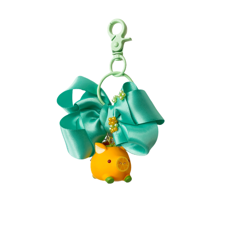 Fruit Pig Figurine Blind Box – Handmade Bow Keychain Charm | Customizable Accessory