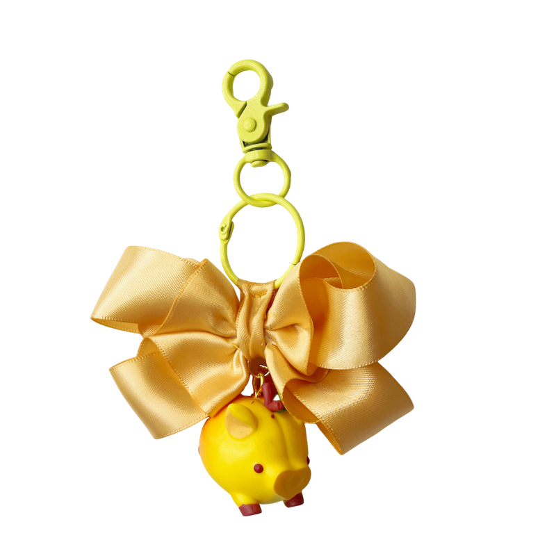 Fruit Pig Figurine Blind Box – Handmade Bow Keychain Charm | Customizable Accessory
