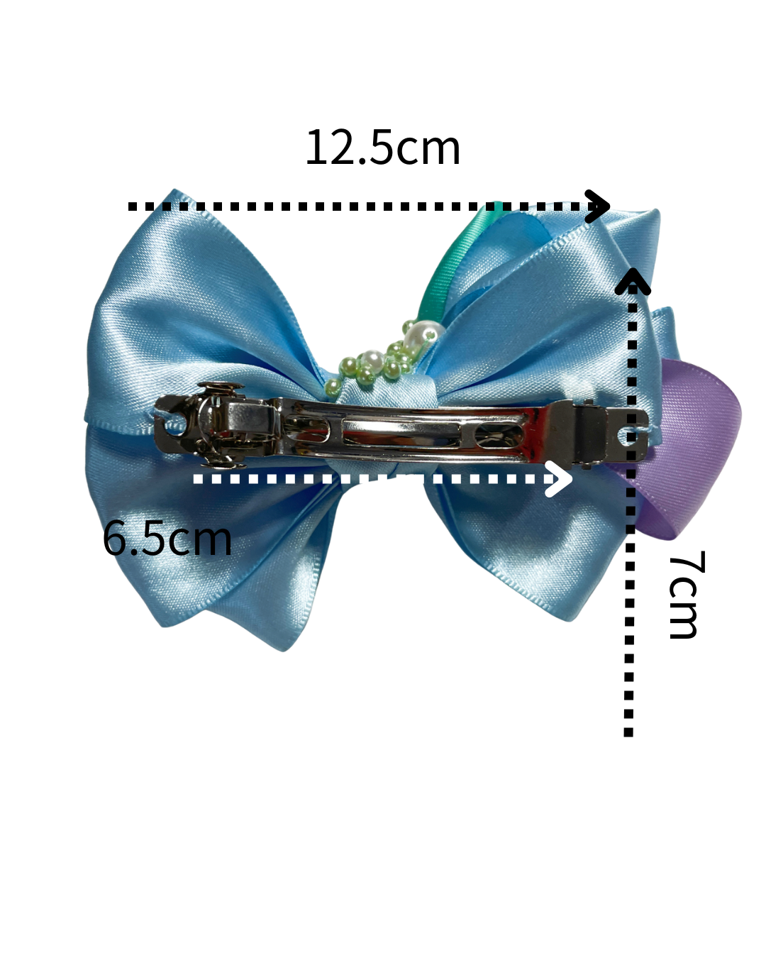 Morning Dreamscape – Multi-Layered Bow Hair Clip with Pearls | Sky Blue, Mint Green, and Soft Lavender Ribbons