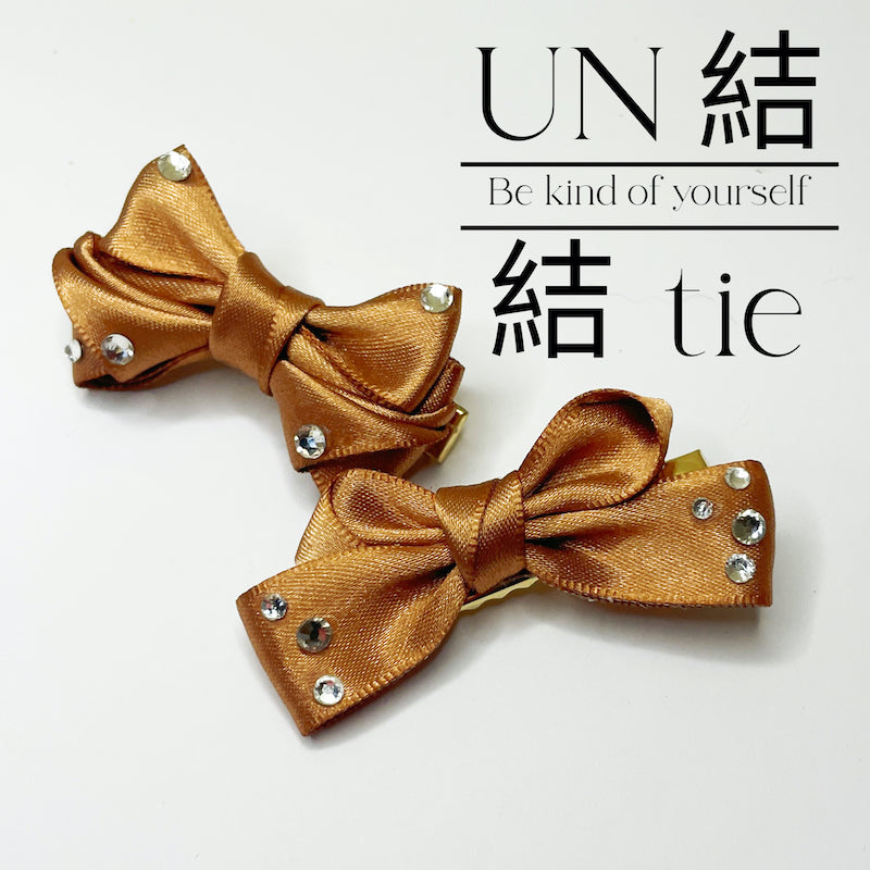 Mini Satin Handmade Bow Hair Clips with Alligator Clips – Set of Two