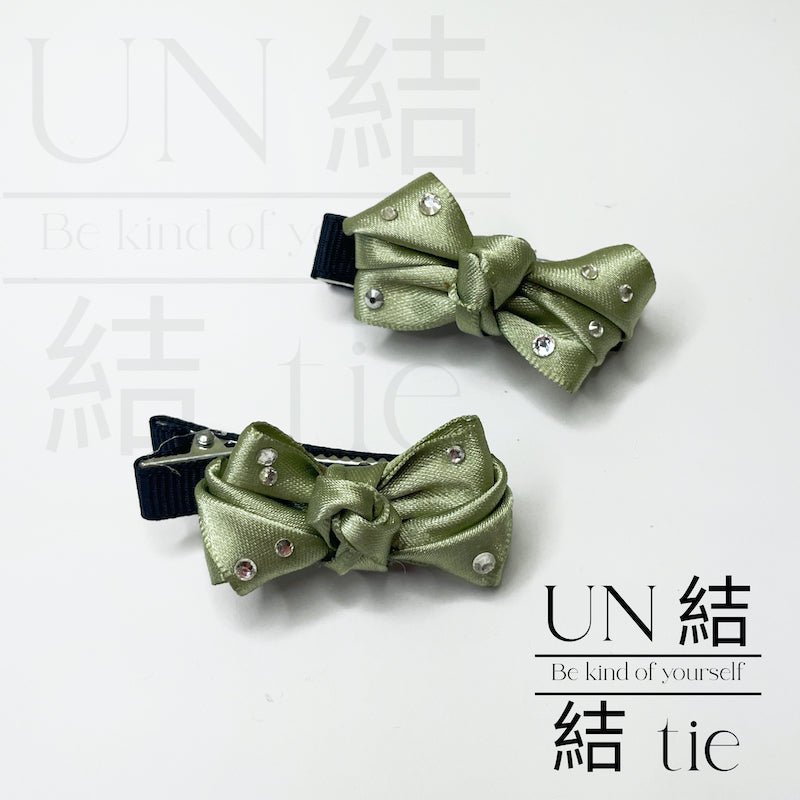 Mini Satin Handmade Bow Hair Clips with Alligator Clips – Set of Two