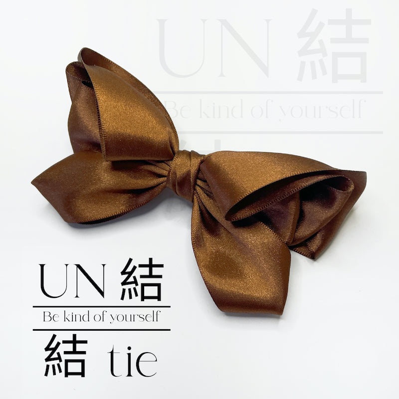 Customizable Handmade Mocha Folded Satin Bow
