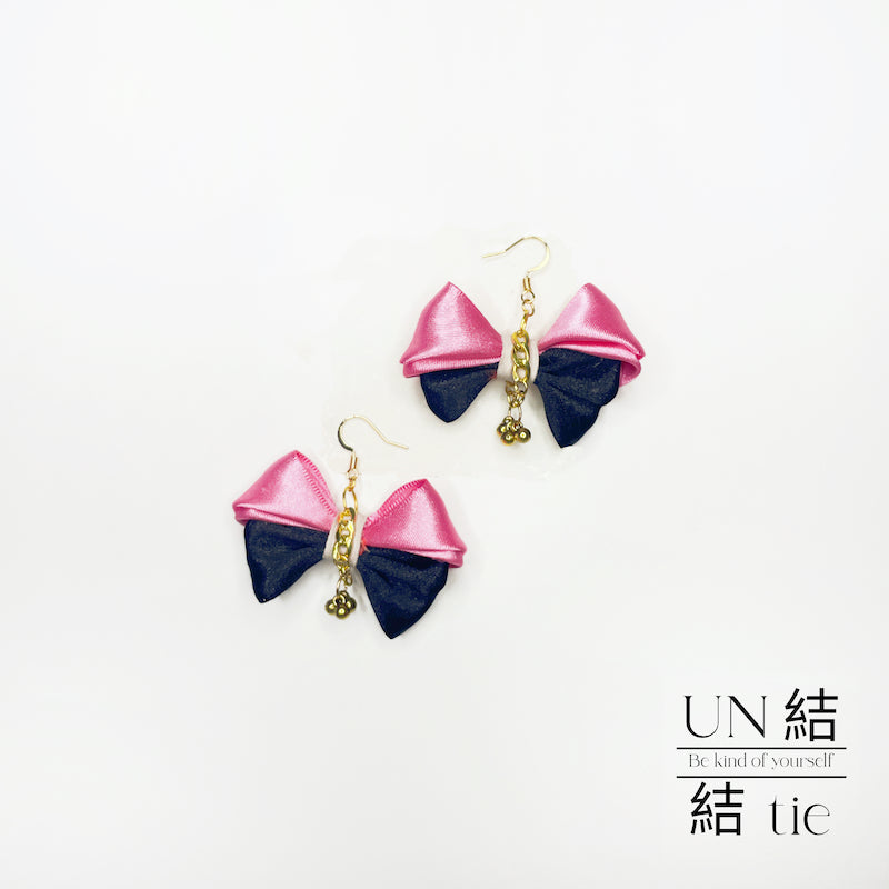 "Earrings" Handmade Cat Ear Pink Bow Earrings | Delicate Gold Earrings5