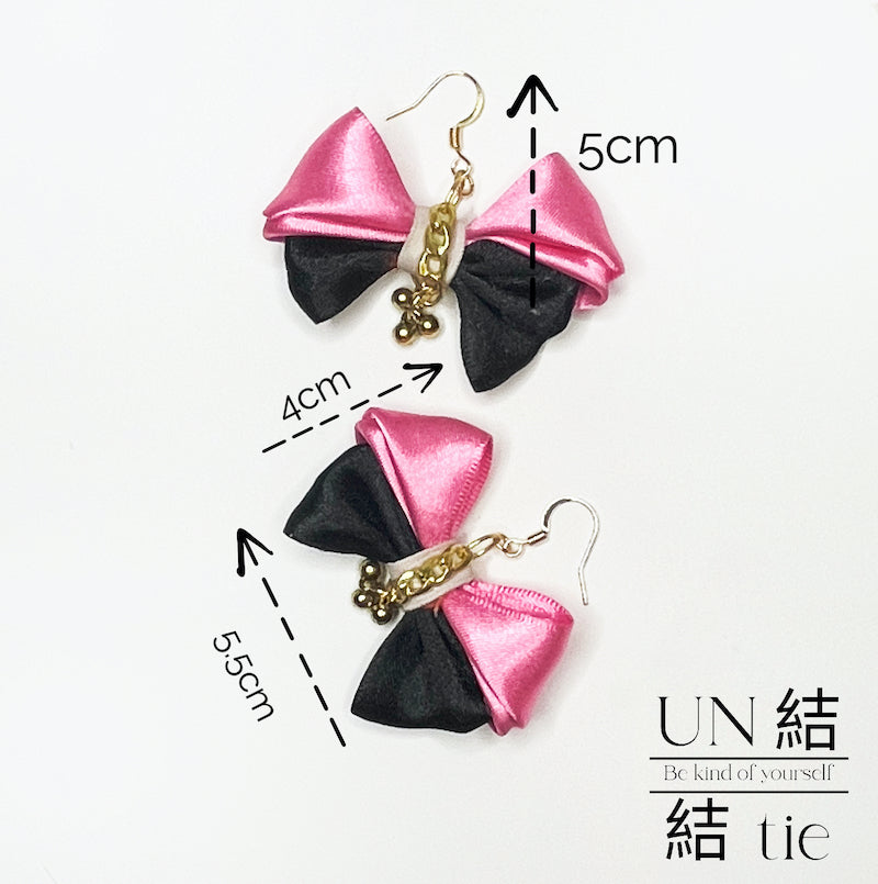 "Earrings" Handmade Cat Ear Pink Bow Earrings | Delicate Gold Earrings5