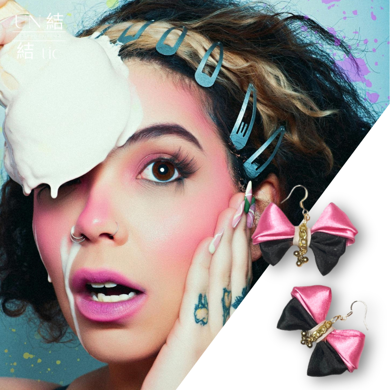 "Earrings" Handmade Cat Ear Pink Bow Earrings | Delicate Gold Earrings5