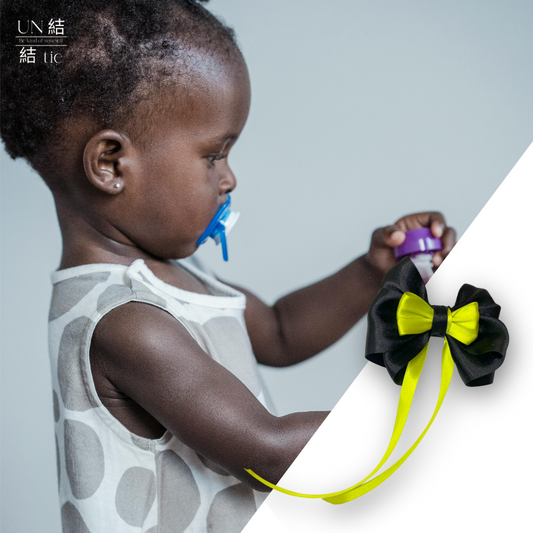 Handmade Neon Black Satin Bow Alligator Clip – Party Edition