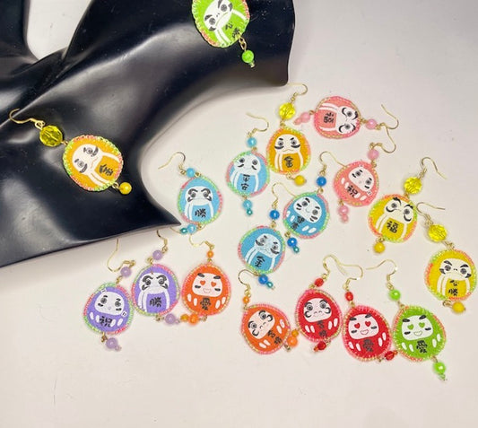Daruma Earrings