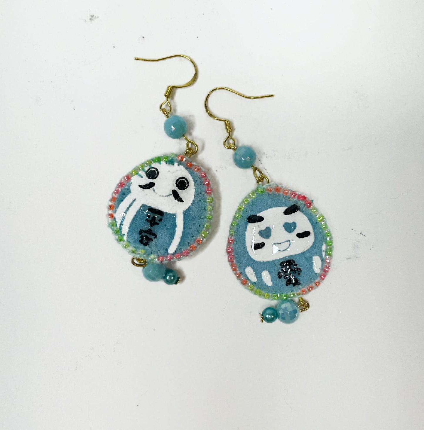 Daruma Earrings — I won’t fall down Avant-garde and cute single sale