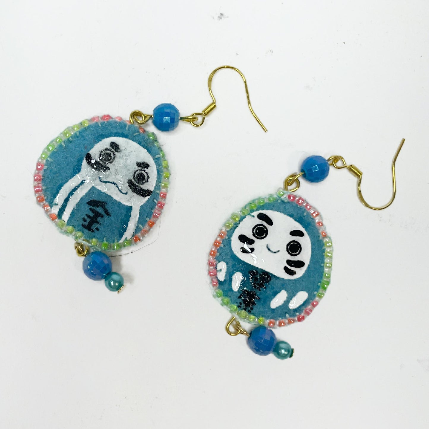 Daruma Earrings — I won’t fall down Avant-garde and cute single sale