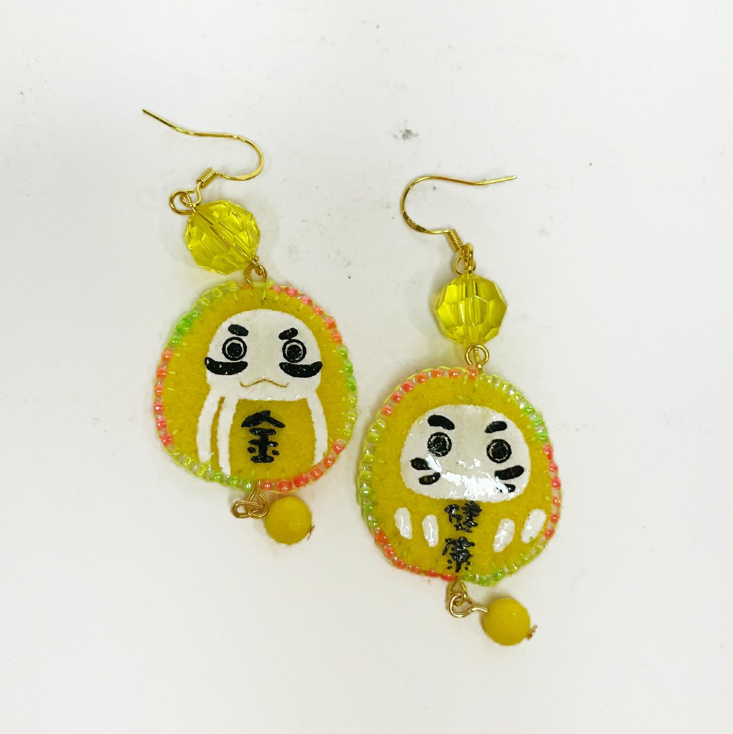 Daruma Earrings — I won’t fall down Avant-garde and cute single sale