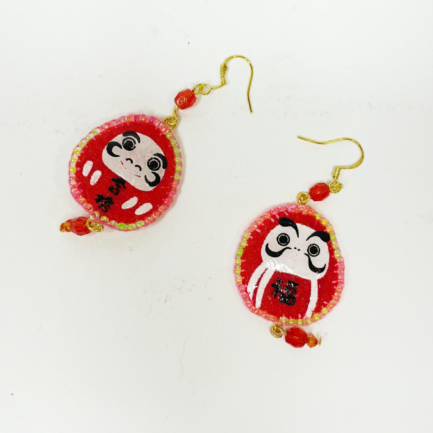 Daruma Earrings — I won’t fall down Avant-garde and cute single sale