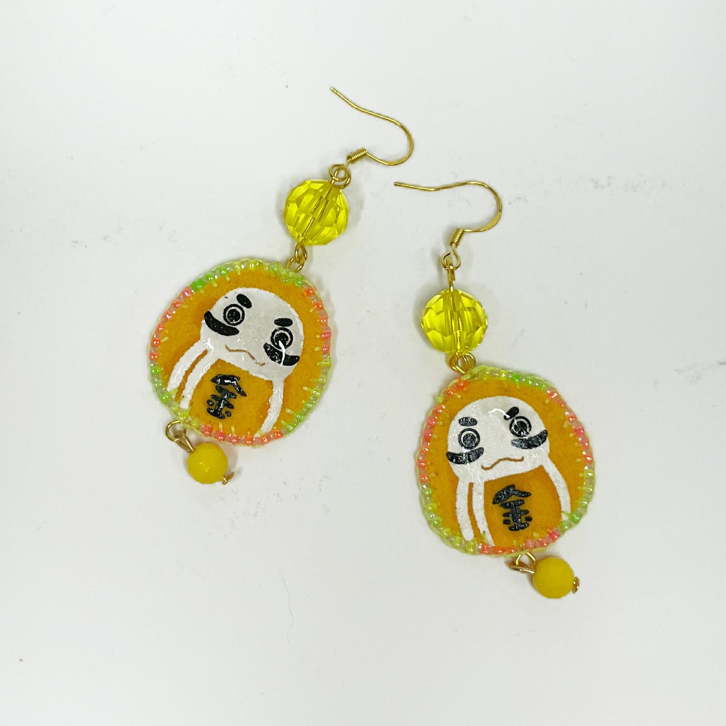 Daruma Earrings — I won’t fall down Avant-garde and cute single sale