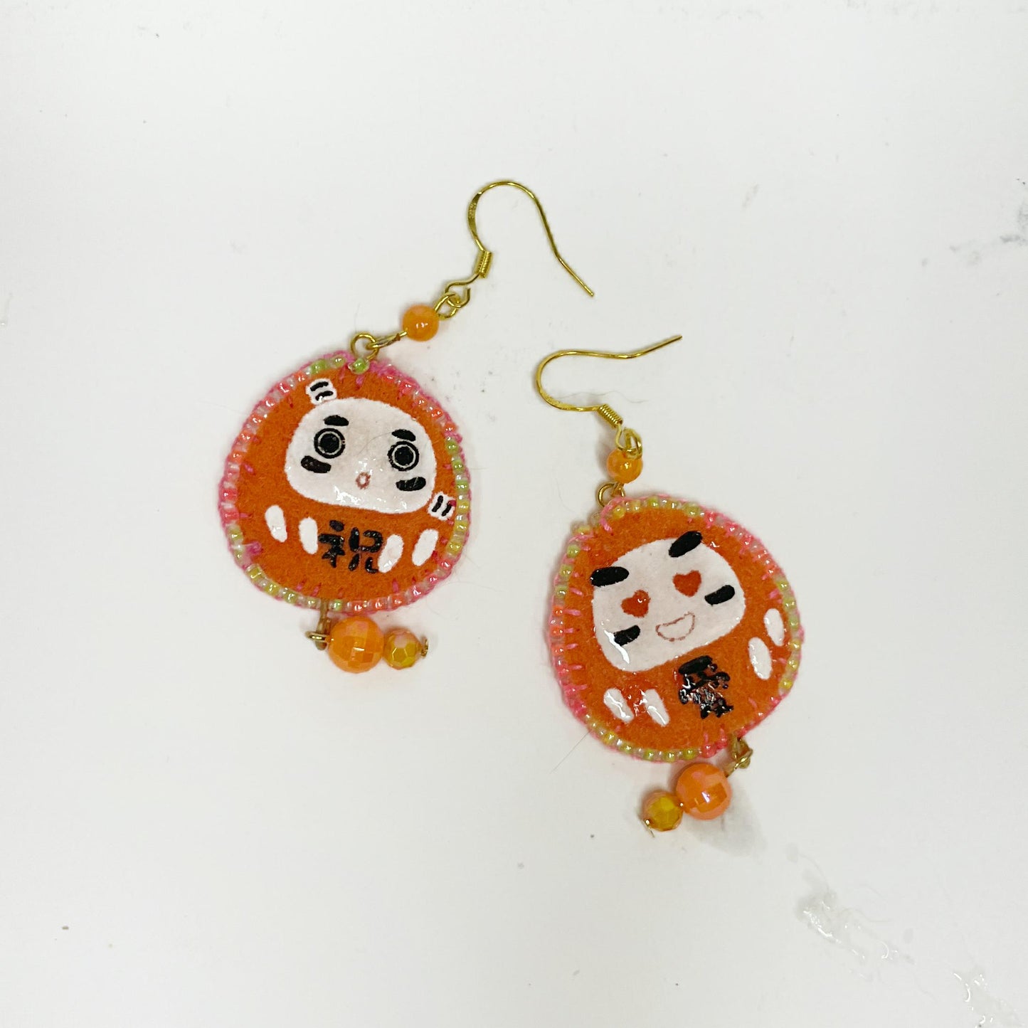 Daruma Earrings — I won’t fall down Avant-garde and cute single sale