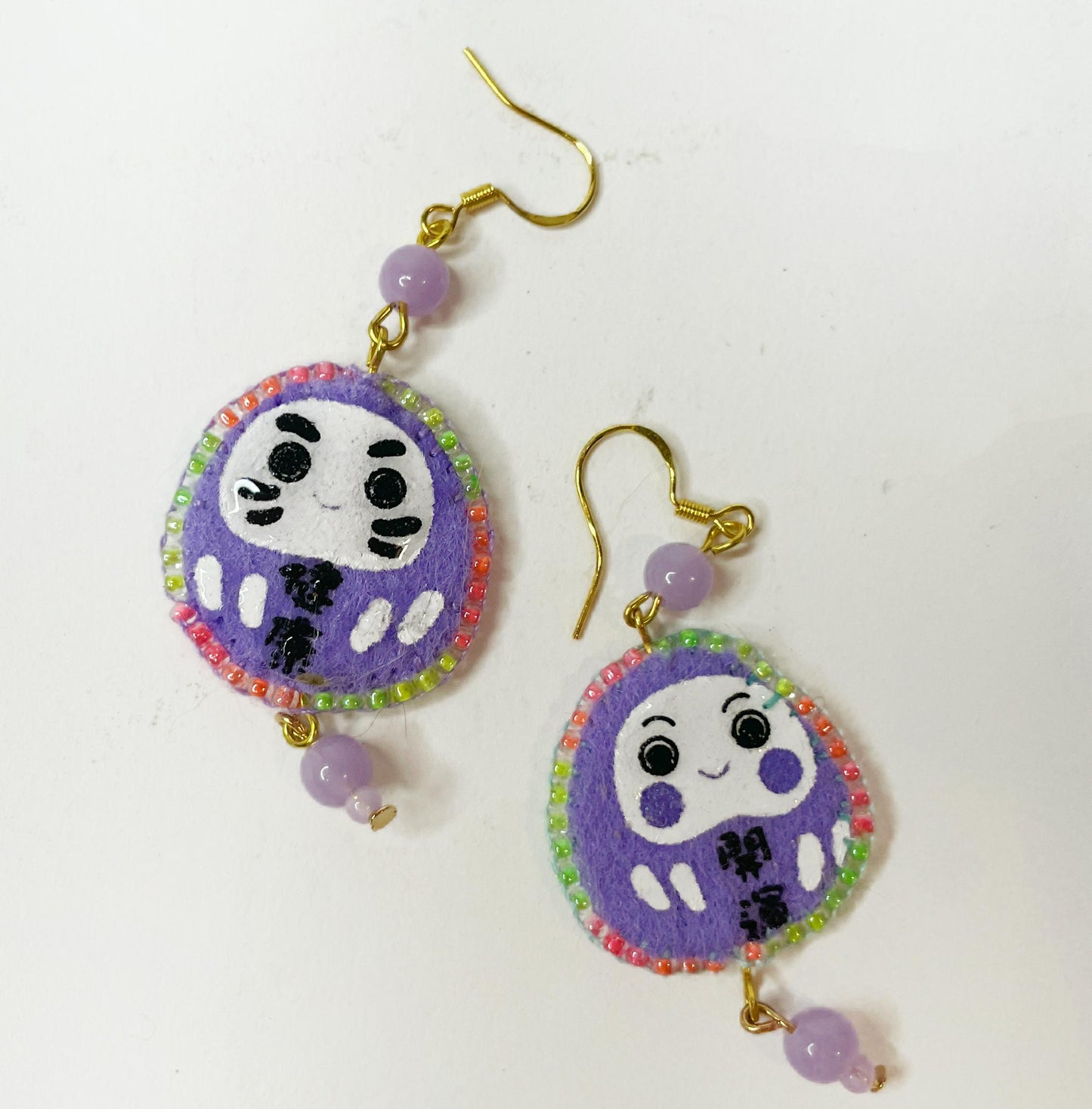 Daruma Earrings — I won’t fall down Avant-garde and cute single sale