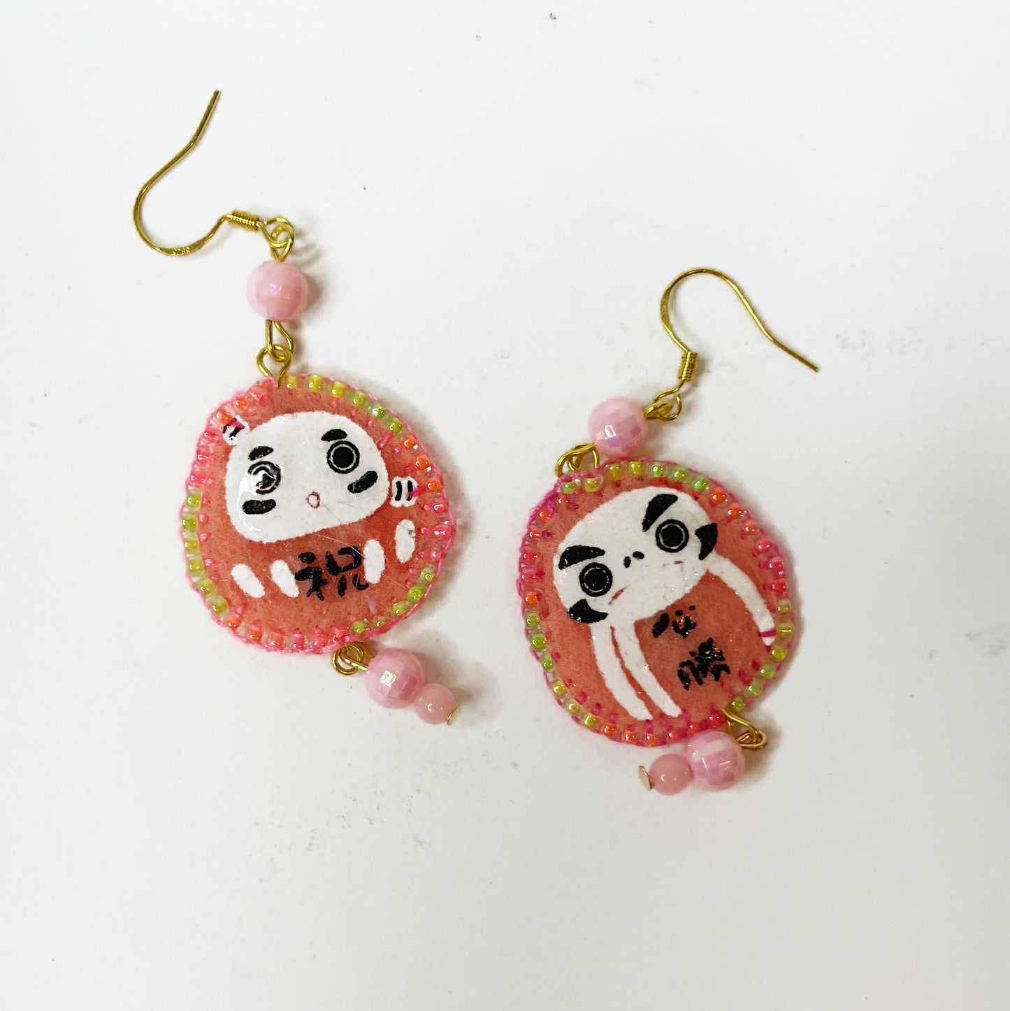 Daruma Earrings — I won’t fall down Avant-garde and cute single sale