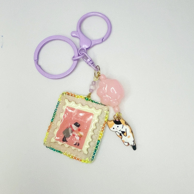 Bow Dopamine lovely Cat Keychain