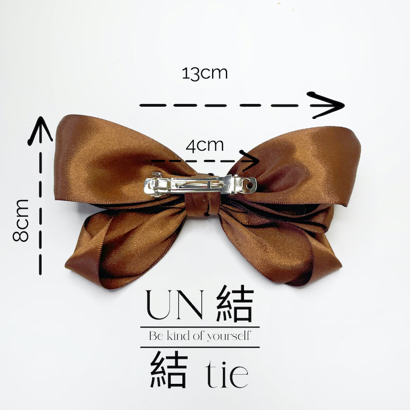 Customizable Handmade Mocha Folded Satin Bow